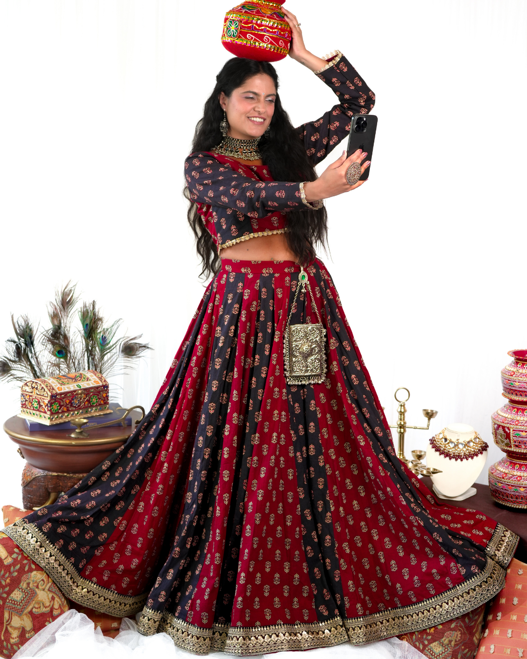 Black Kali Navratri Skirt