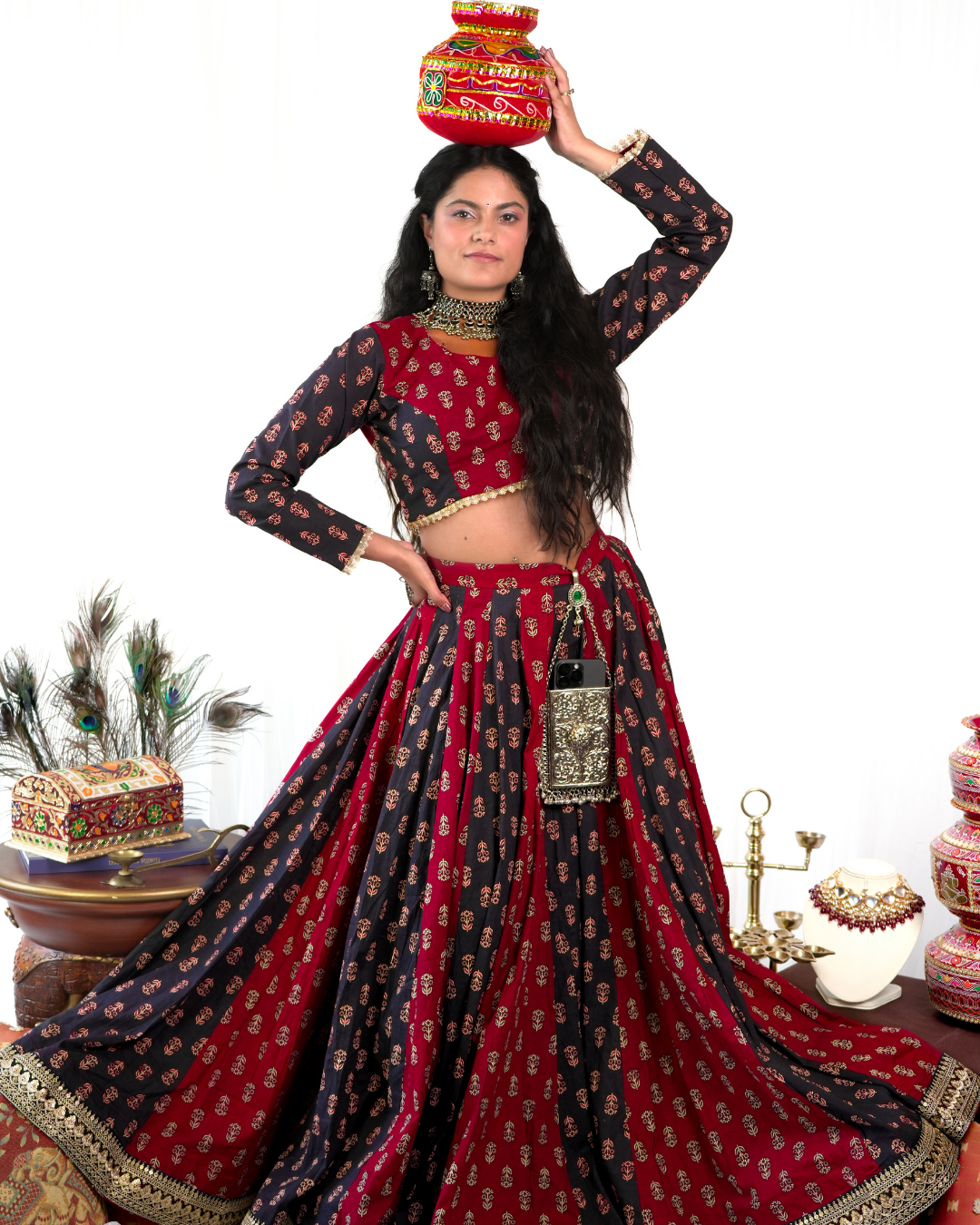 Black Kali Navratri Skirt