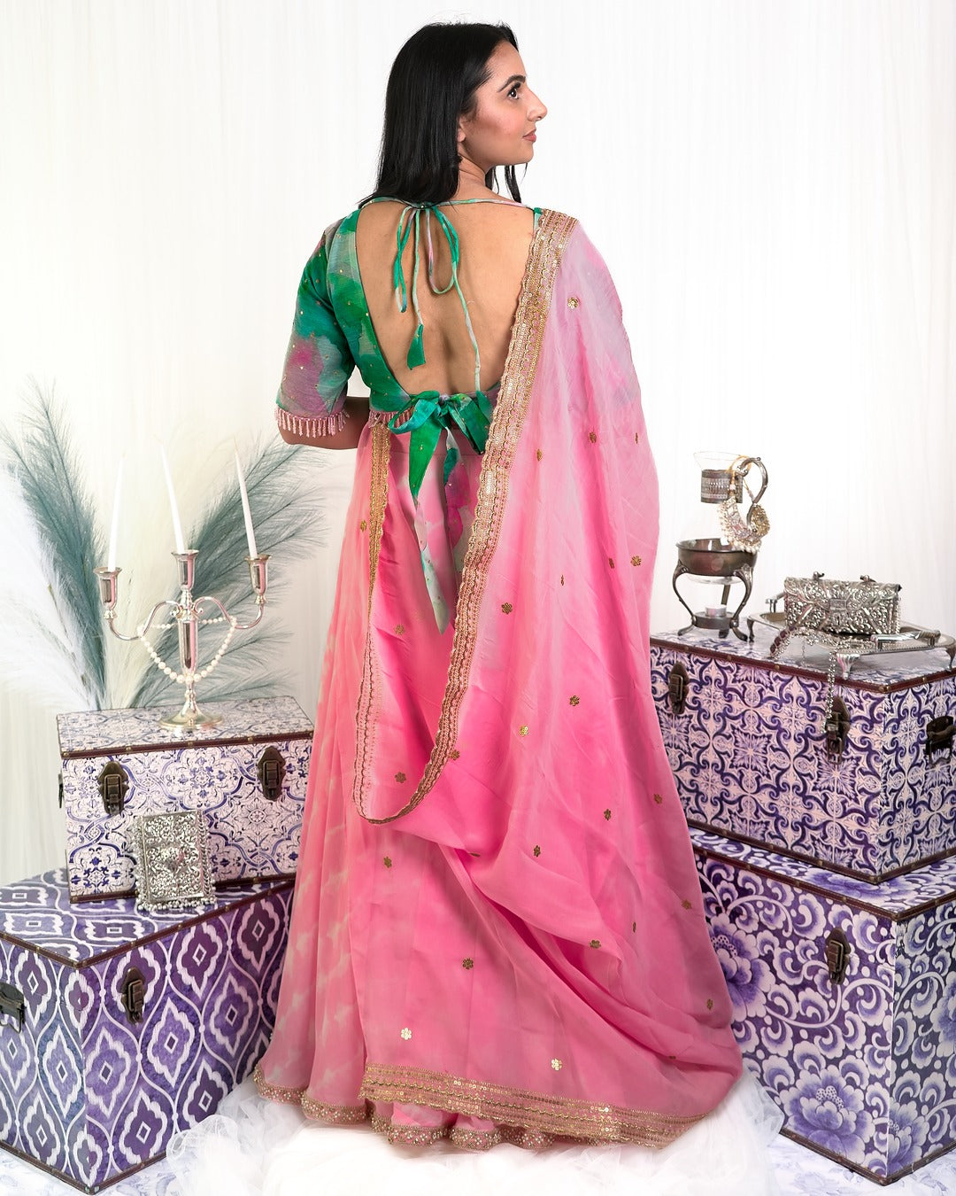 Pink and Green Watercolour Skirt
