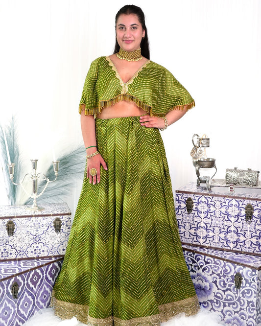 Green Ombre Cape and Skirt