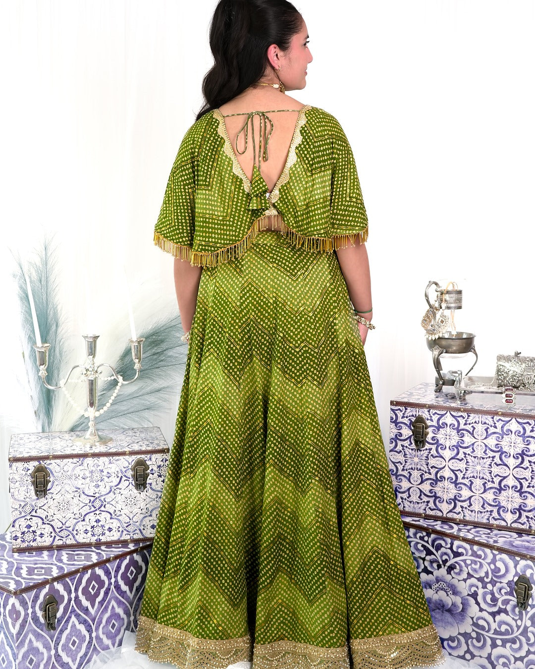 Green Ombre Cape and Skirt