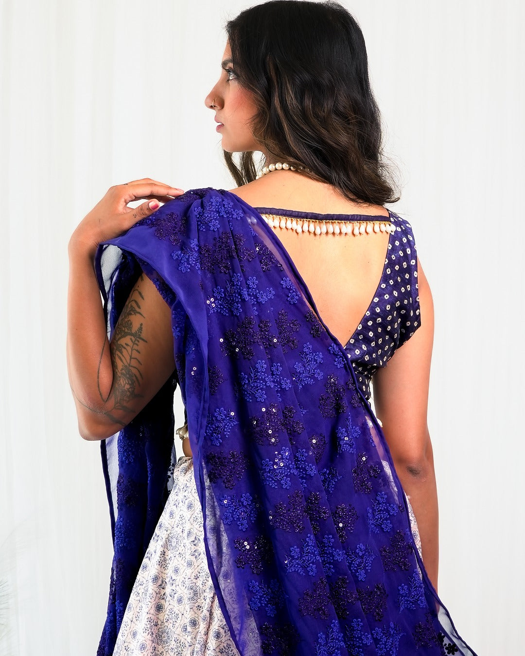 Blue Bandhani Ceramic Skirt