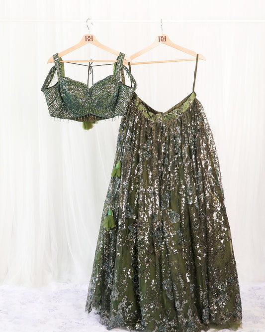 Embellished Beaded Cape and Skirt